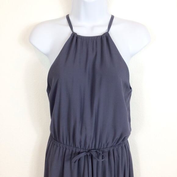 LULU'S Chiffon Halter Top Formal Gown Dusty Blue size XS - Picture 2 of 5
